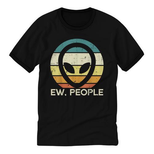 Alien Face Ew People Ufo Introvert Men Women Kids Teen Unisex Cotton Ringer T-Shirt - Raresse