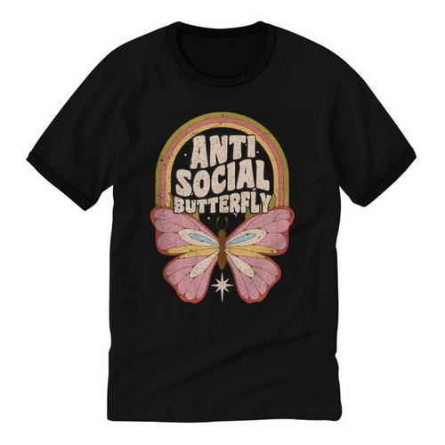 Anti-Social Introvert Butterfly Lover Unisex Cotton Ringer T-Shirt - Raresse