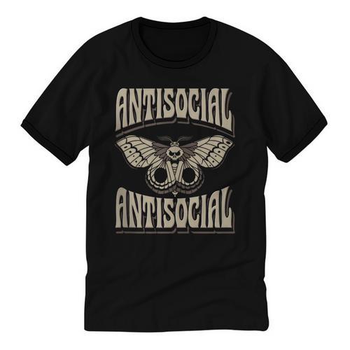 Antisocial Butterfly Quote Socially Selective Introvert Unisex Cotton Ringer T-Shirt - Raresse