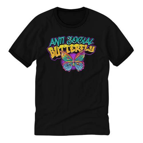 Antisocial Butterfly Shirts For Introvert Unisex Cotton Ringer T-Shirt - Raresse