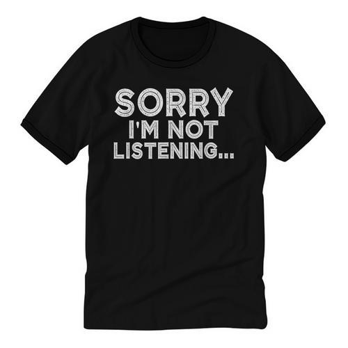 Antisocial Sorry I'm Not Listening Introvert & Anti Social Unisex Cotton Ringer T-Shirt - Raresse