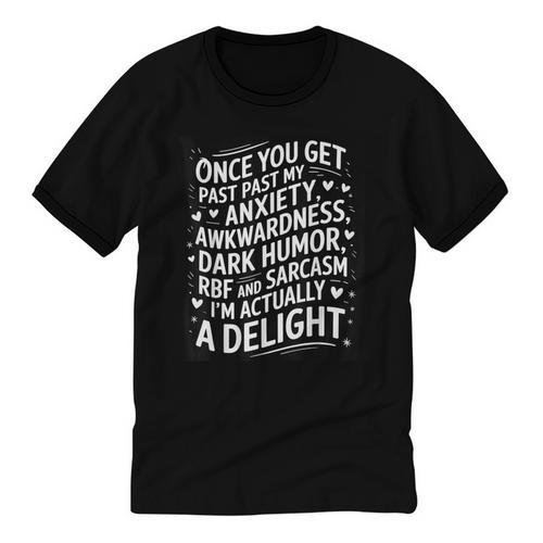 Anxiety Awkward Dark Humor Quote Introverts Sarcastic Unisex Cotton Ringer T-Shirt - Raresse