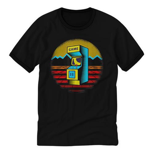 Arcade Game Machine Nostalgia Retro Gamer 80s 90s Unisex Cotton Ringer T-Shirt - Figerry