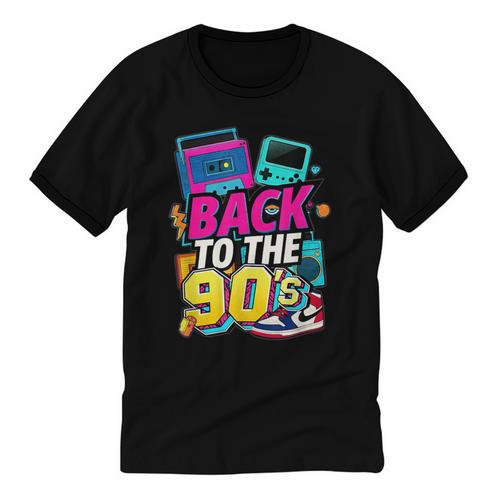 Back To The 90s Nostalgia Cassette Game Console Boombox Unisex Cotton Ringer T-Shirt - Figerry
