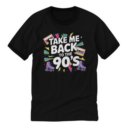 Take Me Back To The 90s Retro Nostalgia Unisex Cotton Ringer T-Shirt - Figerry