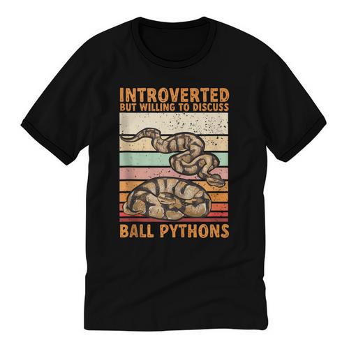 Ball Python Snake Introvert Ball Python Unisex Cotton Ringer T-Shirt - Raresse