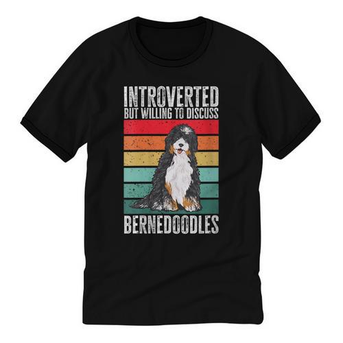 Bernedoodle Dog Introvert Bernedoodle Unisex Cotton Ringer T-Shirt - Raresse