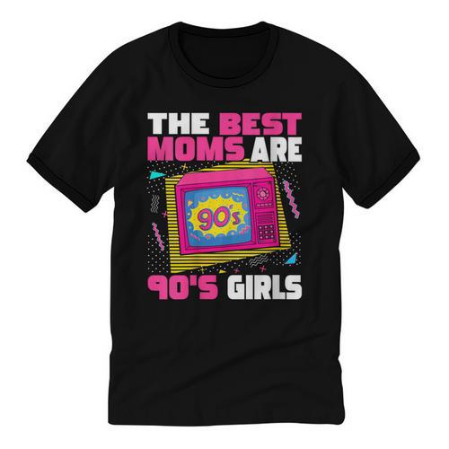 The Best Moms Are 90s Girls 90s Aesthetic Mom Nostalgia Unisex Cotton Ringer T-Shirt - Figerry