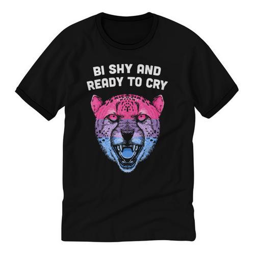 Bi Shy And Ready To Cry Bisexual Introvert Bi Pride Unisex Cotton Ringer T-Shirt - Raresse