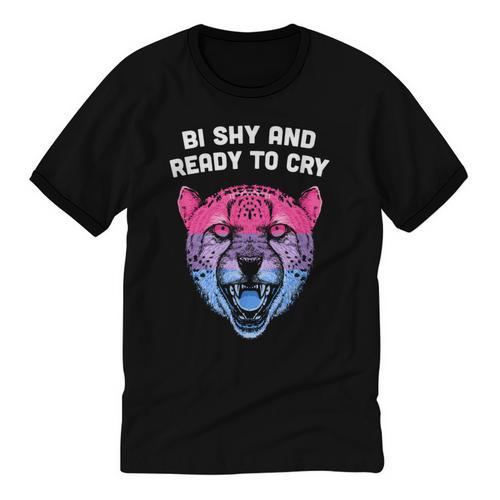 Bi Shy And Ready To Cry Bisexual Introvert Bi Pride Unisex Cotton Ringer T-Shirt - Raresse