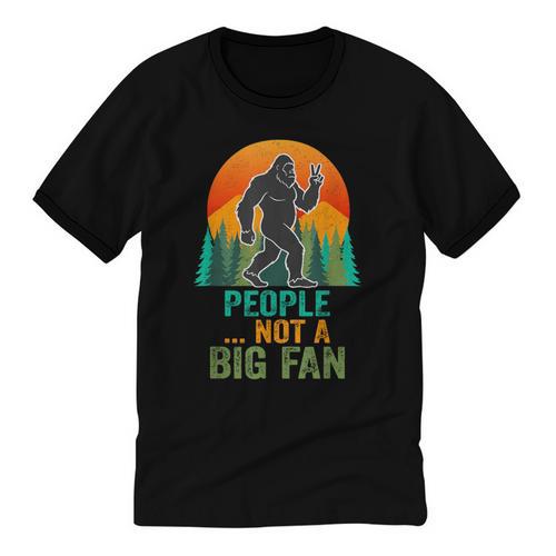 Bigfoot Introvert People Not A Big Fan Retro Sasquatch Unisex Cotton Ringer T-Shirt - Raresse