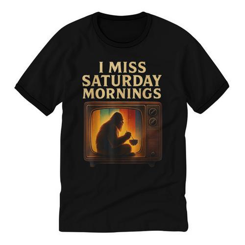Bigfoot Saturday Morning Nostalgia Unisex Cotton Ringer T-Shirt - Figerry