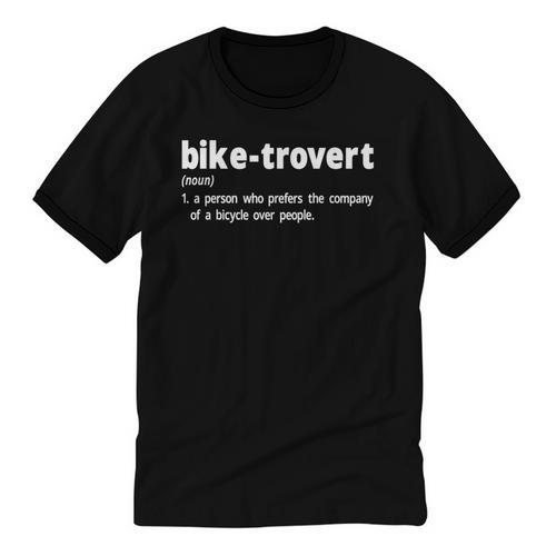 Biketrovert Bicycle Humor Definition Introvert Unisex Cotton Ringer T-Shirt - Raresse