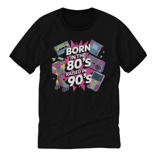 Born In The 80s Raised In The 90s Nostalgia Retro Lovers Unisex Cotton Ringer T-Shirt - Figerry