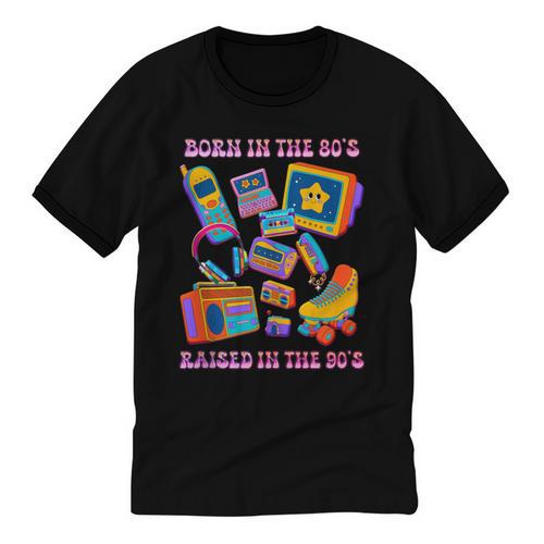 Born In The 80s Raised In The 90s Nostalgia Retro Memories Unisex Cotton Ringer T-Shirt - Figerry