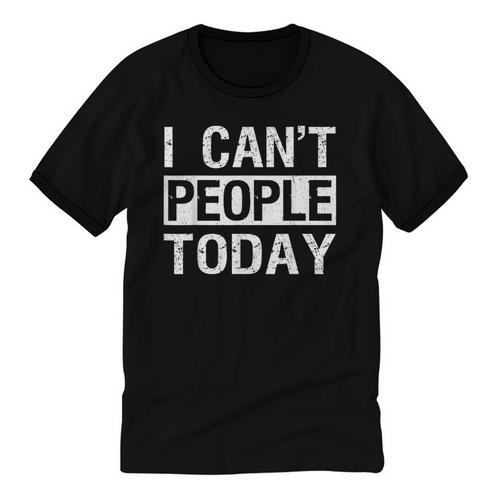 I Can't People Today Introvert Sarcastic Unisex Cotton Ringer T-Shirt - Raresse