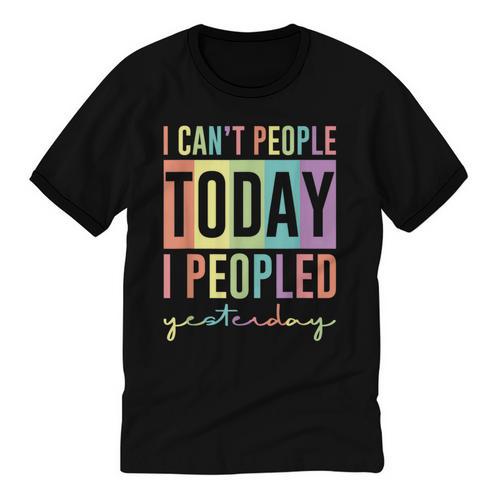 I Can't People Today I Peopled Yesterday Introvert Life Unisex Cotton Ringer T-Shirt - Raresse