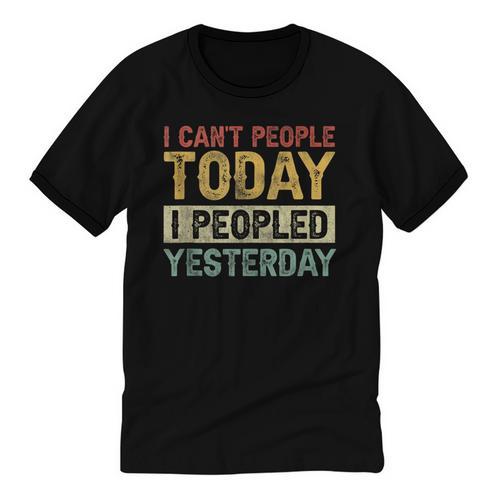 I Can't People Today I Peopled Yesterday Introvert Unisex Cotton Ringer T-Shirt - Raresse