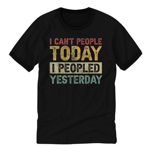 I Can't People Today I Peopled Yesterday Introvert Unisex Cotton Ringer T-Shirt - Raresse
