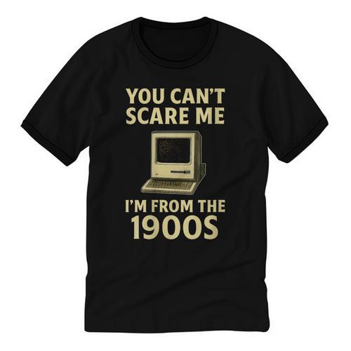 You Can't Scare Me I'm From The 1900s Men Vintage Typewriter Unisex Cotton Ringer T-Shirt - Figerry