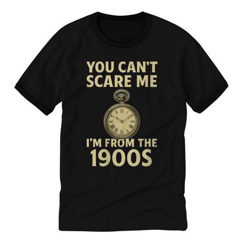 You Can't Scare Me I'm From The 1900s Vintage Pocket Watch Unisex Cotton Ringer T-Shirt - Figerry