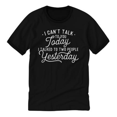 I Can't Talk To You Today Introvert Introverted Antisocial Unisex Cotton Ringer T-Shirt - Raresse