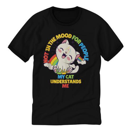Cat Mom Loves Cats Dad Not In The Mood For People Introvert Unisex Cotton Ringer T-Shirt - Raresse