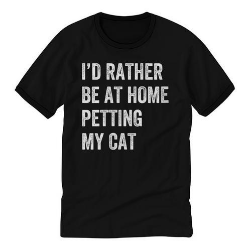 Cat Owner Introvert Stay Home Rather Pet Cat Unisex Cotton Ringer T-Shirt - Raresse