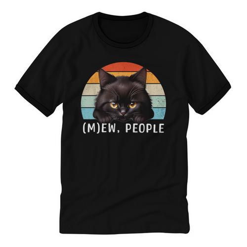 Cat Pun Introvert Anti Social Ew People Kitty Unisex Cotton Ringer T-Shirt - Raresse