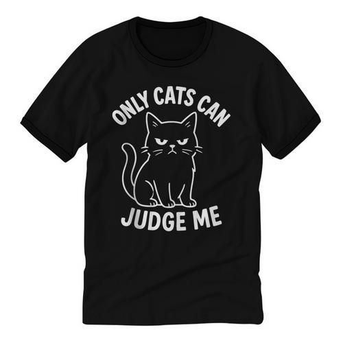 Only Cats Can Judge Me Sarcastic Cat Lover Introverts Unisex Cotton Ringer T-Shirt - Raresse