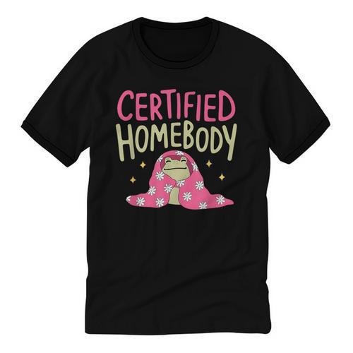 Certified Homebody Trendy Frog Introvert Unisex Cotton Ringer T-Shirt - Raresse