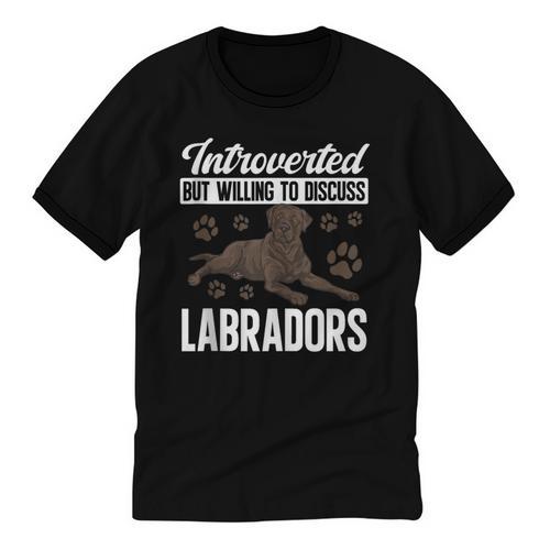 Chocolate Lab Dog Introvert Chocolate Labrador Retriever Unisex Cotton Ringer T-Shirt - Raresse