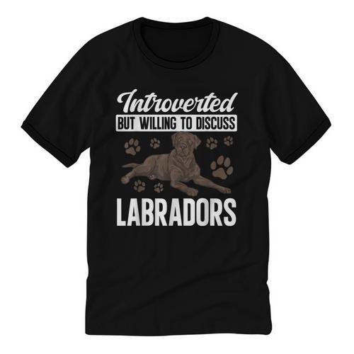Chocolate Lab Dog Introvert Chocolate Labrador Retriever Unisex Cotton Ringer T-Shirt - Raresse