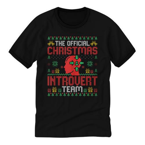 Christmas Introvert Team Introvert Introverted Xmas Unisex Cotton Ringer T-Shirt - Raresse