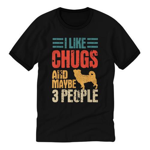 Chug Dog Retro Vintage Pughuahua Owner Fur Parent Introvert Unisex Cotton Ringer T-Shirt - Raresse