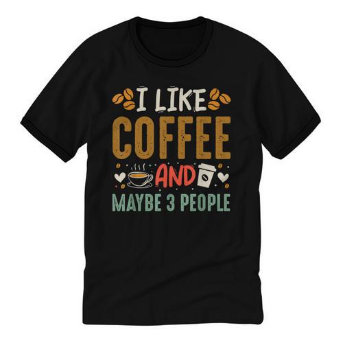 Coffee & Introvert Humor Tee Quote Cute Font Unisex Cotton Ringer T-Shirt - Raresse