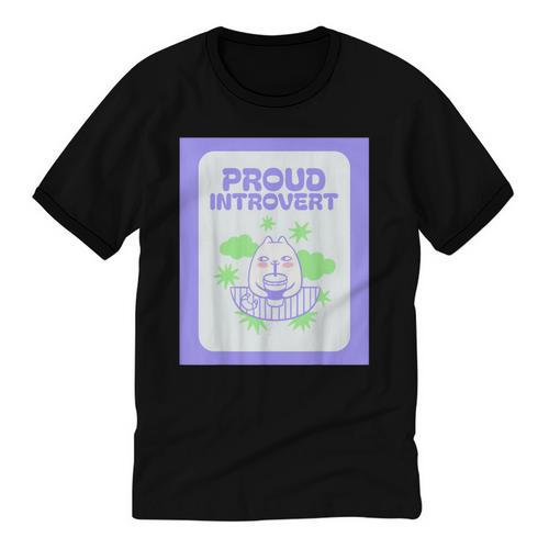 Cool Fun Cute Proud Introvert Cat Character For Men Women Unisex Cotton Ringer T-Shirt - Raresse
