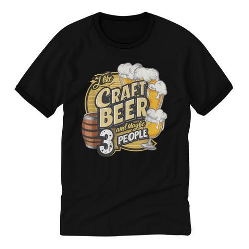 Craft Beer Lover Introverted & Hoppy Unisex Cotton Ringer T-Shirt - Raresse