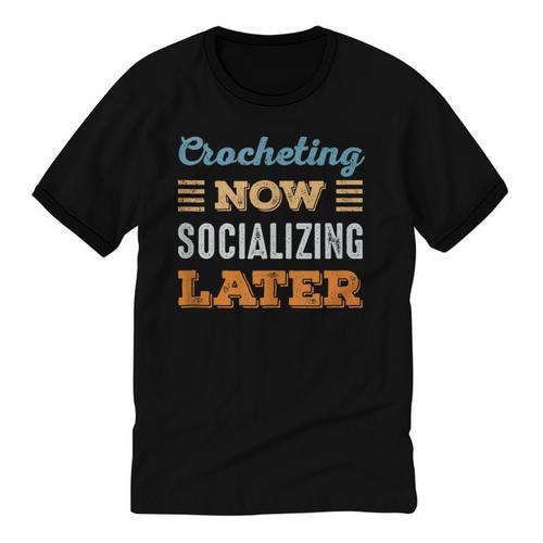 Crocheting Now Minimal Socializing Introvert Vintage Unisex Cotton Ringer T-Shirt - Raresse