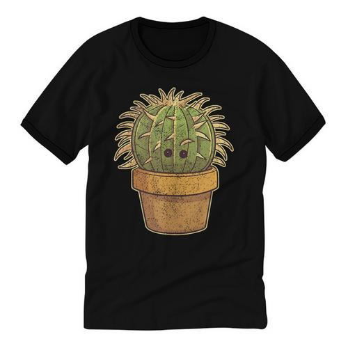 Cute Golden Barrel Cactus Introvert Distressed Unisex Cotton Ringer T-Shirt - Raresse