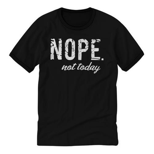 Cute Nope Not Today Casual Women Quote Introvert Unisex Cotton Ringer T-Shirt - Raresse