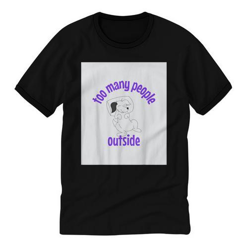 Cute Puppy With a Quote For Introverts Unisex Cotton Ringer T-Shirt - Raresse