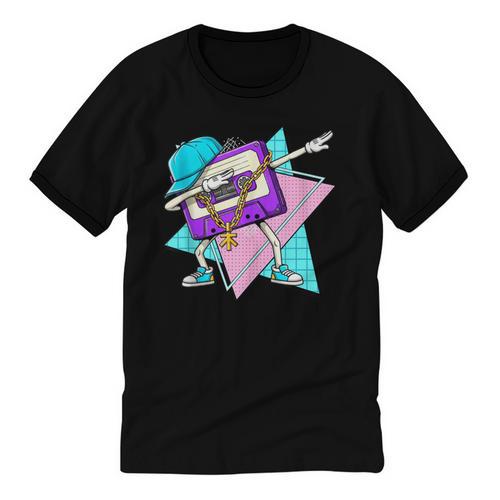 Dabbing Cassette Tape 70s 80s 80s Outfit Nostalgia Unisex Cotton Ringer T-Shirt - Figerry