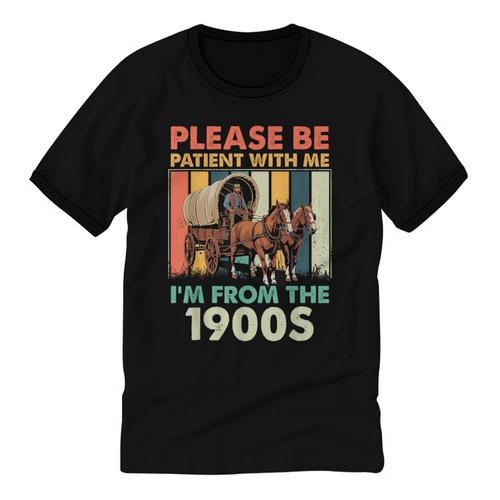 Dad Fathers Day Please Be Patient I'm From The 1900s Unisex Cotton Ringer T-Shirt - Figerry