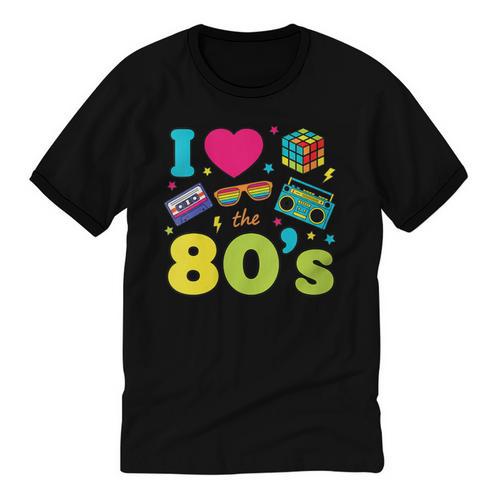 Dad I Love The 80's Retro 80s Nostalgia For Dad Unisex Cotton Ringer T-Shirt - Figerry