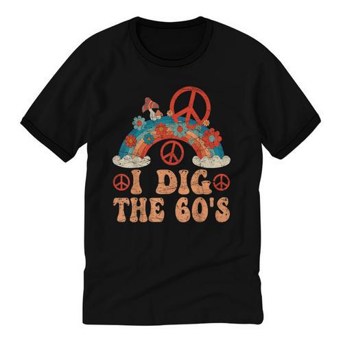 I Dig The 60s Aesthetic Nostalgia 1960's Retro 60s Party Unisex Cotton Ringer T-Shirt - Figerry