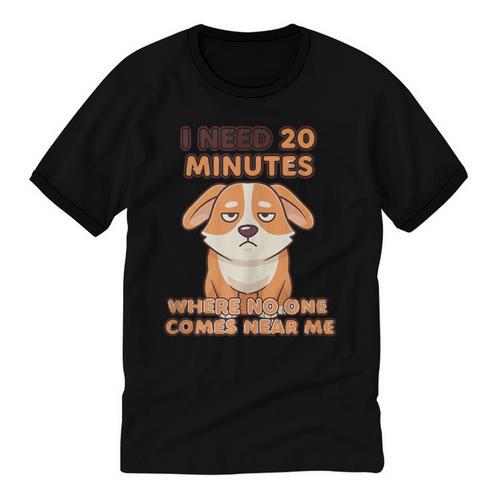 Dog Introvert I Need 20 Minutes Where No One Comes Unisex Cotton Ringer T-Shirt - Raresse