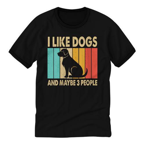 I Like Dogs And Maybe 3 People Introvert Unisex Cotton Ringer T-Shirt - Raresse
