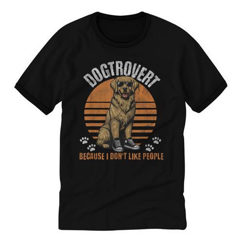Dogtrovert Definition For Introvert Dog Lovers Unisex Cotton Ringer T-Shirt - Raresse