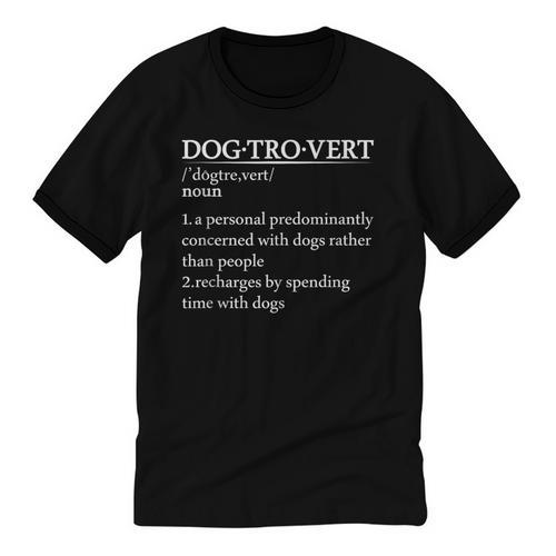 Dogtrovert Definition For Introverts Dog Parents Unisex Cotton Ringer T-Shirt - Raresse